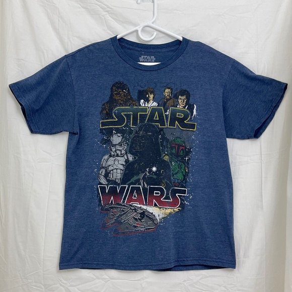 Star Wars Retro Graphic Characters Tee Unisex M Blue - Picture 1 of 5